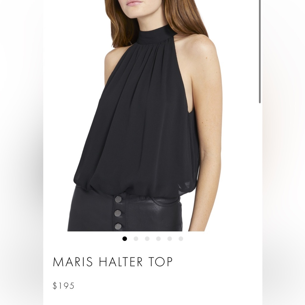 Alice + Olivia Black Halter Top Size L